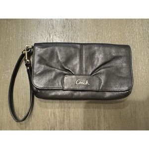 Coach Black Leather Wristlet